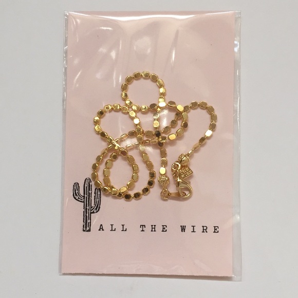All The Wire Dot Chain Necklace Gold - Picture 3 of 5